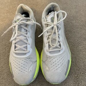 Puma White and Lime Athletic Shoes